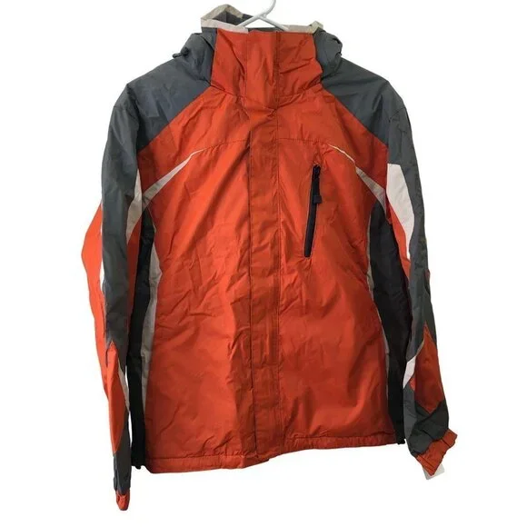 CHAPS MEN'S WATER RESISTANT FLEECE-LINED‎ HOODED JACKET /COAT LG NWT
